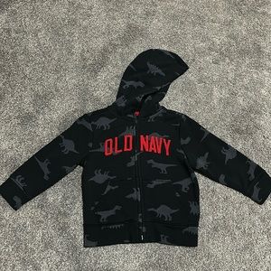 Old Navy Black Dinosaur Hoodie. Size 18-24 M